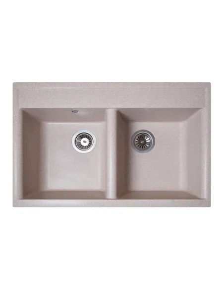 Мийка для кухні з граніту Romzha Valuri 78-2D Bezhvy 401, 780х510х217 мм - 1