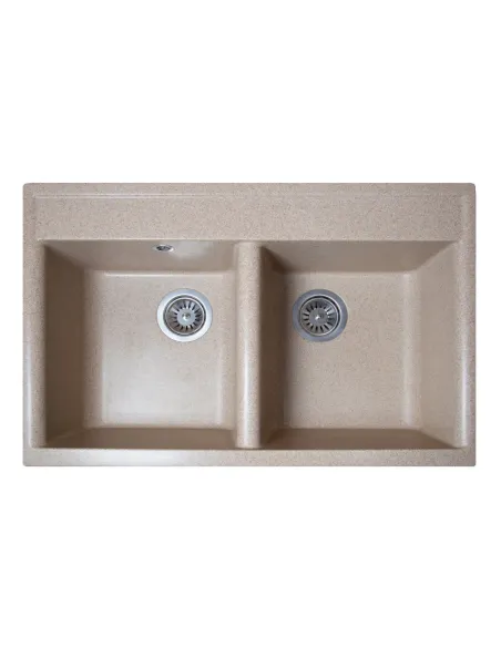 Мийка для кухні з граніту Romzha Valuri 78-2D Piesok 301, 780х510х217 мм - 1