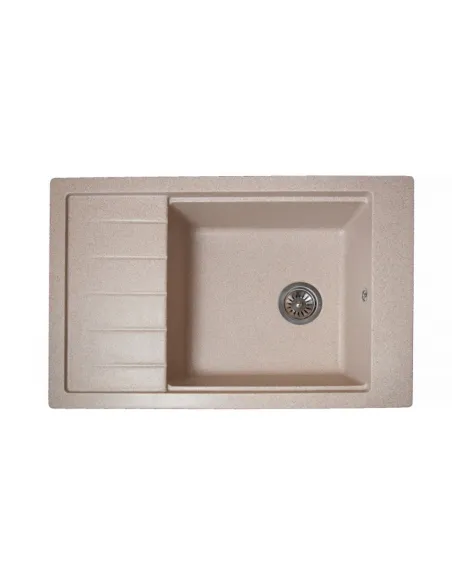 Мийка для кухні з граніту Romzha Patrat 78 Bezhvy 401, 780х510х200 мм - 2