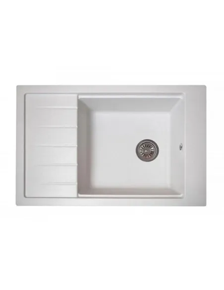 Мийка для кухні з граніту Romzha Patrat 78 Biela 101, 780х510х200 мм - 1