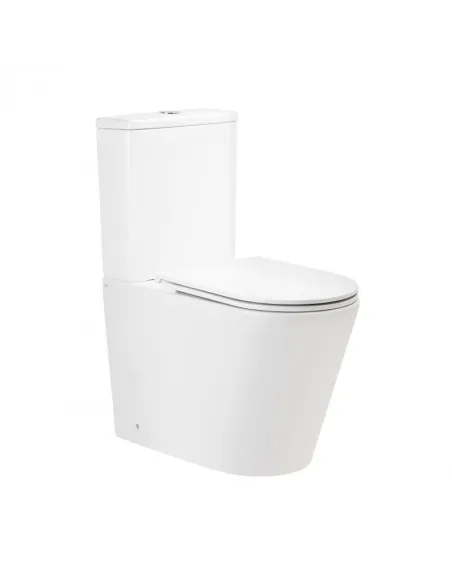 Унитаз компакт Q-Tap Scorpio Rimless QT14222125ARW, сиденье Slim Duroplast/Soft-close/Quick relase, 445х360х675 мм - 1