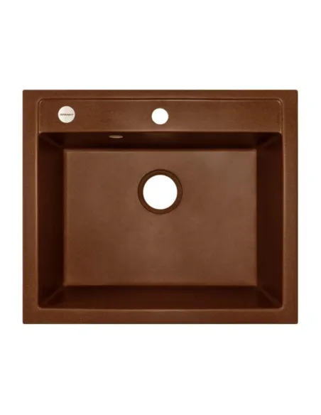 Мойка кухонная каменная Adamant Prizma 500х590 мм, прямоугольная, терракотовая - 1