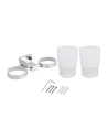 Склянка для ванної кімнати подвійна Q-Tap Sklenka 6201103C білий, хром - 4