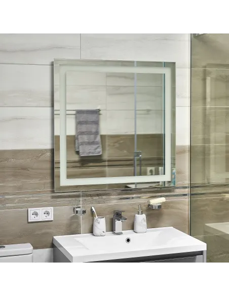 Зеркало для ванной комнаты Unio MRR-01 SQR-AA 800 x 800 LED подсветка - 3