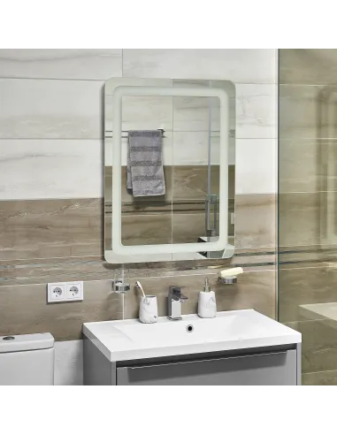 Дзеркало для ванної кімнати Unio MRR-04 SQR-RA 600 x 800 LED підсвічування - 3