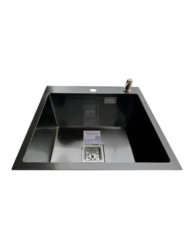 Мойка для кухни из нержавеющей стали квадратная Romzha Arta Nova U-450 BL черная - 3