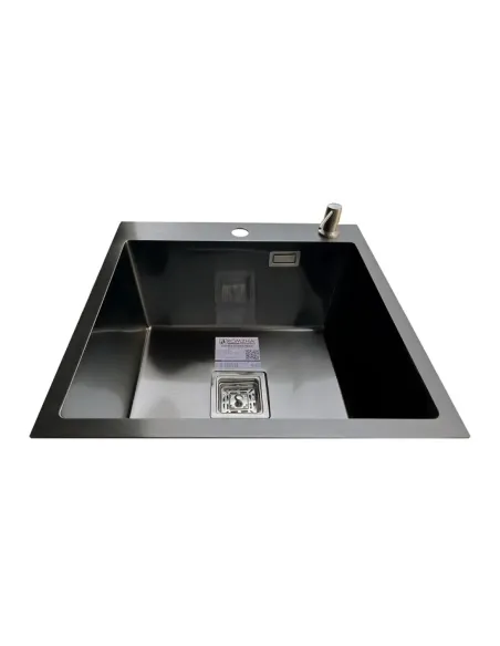 Мойка для кухни из нержавеющей стали квадратная Romzha Arta Nova U-450 BL черная - 3
