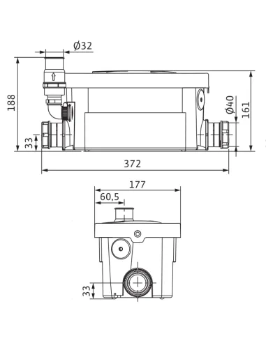 Канализационная установка Wilo HiDrainLift 3-24 - 1